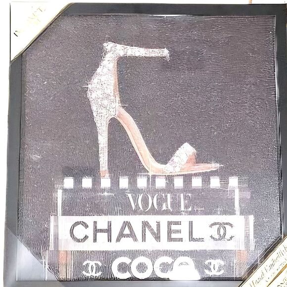 Instinct Style Chanel & Vogue Framed Glitter Hand Embellished Framed Wall Decor - Picture 2 of 6
